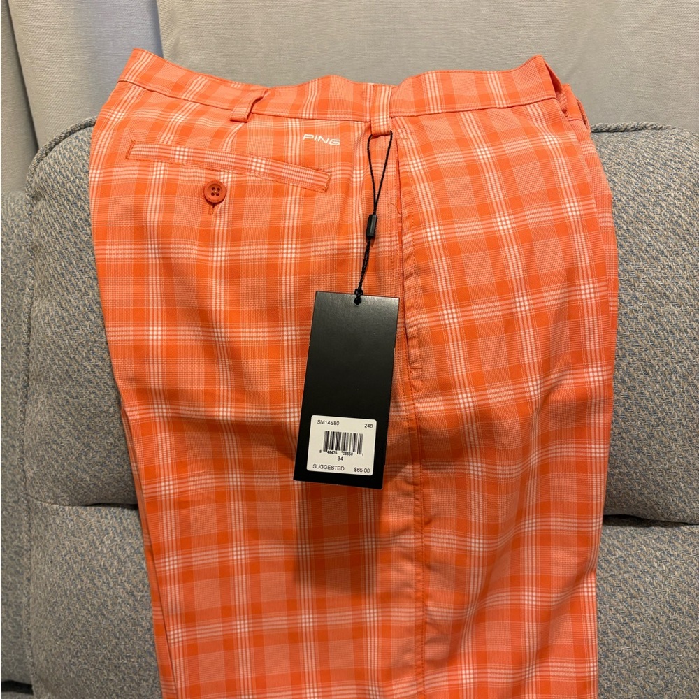 Ping SensorCool Orange Plaid Shirt